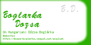 boglarka dozsa business card