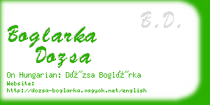 boglarka dozsa business card